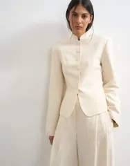 トップショップ レディース アウター ジャケット・ブルゾン Topshop drummer jacket in ecru part of a set ECRU エクリュのサムネイル