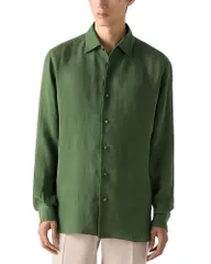 ゼニア メンズ トップス シャツ ZEGNA Oasi Lino Dresshirt Pine Green グリーンのサムネイル