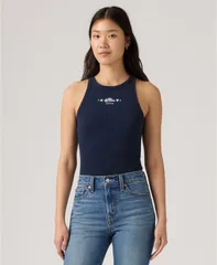 リーバイス レディース トップス タンクトップ ノースリーブ グラフィック Levis Womens Graphic Hayes Racer Sleeveless Tank Top Hat Navyのサムネイル