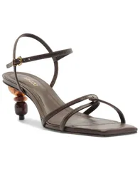 アレッツォ レディース シューズ サンダル Arezzo Womens Birdie Mid Stiletto Sandals Grape Brown グレープのサムネイル