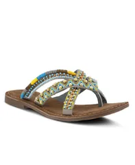 アズーラ レディース シューズ サンダル Azura Womenspring Step Triage Flat Sandal Grey multi グレーのサムネイル