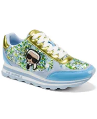 カール ラガーフェルド レディース シューズ スニーカー レース KARLAGERFELD PARIS Womens Meade LaceUp Sneakers BlueLime Sequin ブルーのサムネイル