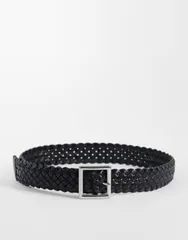 トップショップ レディース アクセサリー ベルト レザー Topshop weave leather belt Black ブラックのサムネイル
