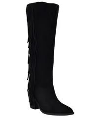 ゲス レディース シューズ ブーツ・レインブーツ フリンジ ヒール GUESS Womensashle Western Fringe Knee Higheeled Boot Black Suede ブのサムネイル