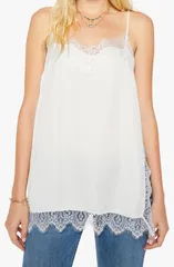 マザー レディース トップス シャツ レーストリム レース MOTHER The Sweettalker Lace Trim Camisole WHITE ホワイトのサムネイル