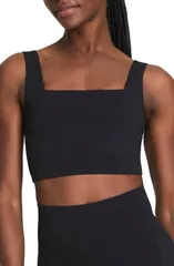 スパンク レディース トップス シャツ SPANX Square Neck Crop Tank Top VERY BLACK ブラックのサムネイル
