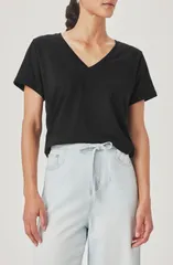 スプレンディット レディース トップス シャツ Vネック Splendid Louisa VNeck TShirt BLACK ブラックのサムネイル