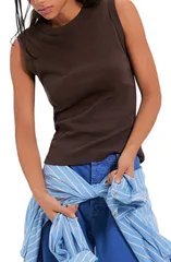 フリーピープル レディース トップス シャツ コットン Free People Murphy Cotton Tank CHOCOLATIERのサムネイル