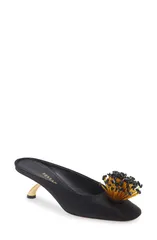 フェラガモ レディース シューズ スニーカー ヒール FERRAGAMO Safi Beaded Kitten Heel Mule BLACK ブラックのサムネイル