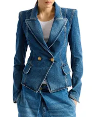 バルマン レディース アウター ジャケット・ブルゾン デニム Balmain Denim 2Button Jacket Blue ブルーのサムネイル