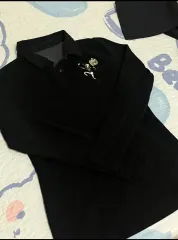 ブラック ロングスリーブ ポロTシャツのサムネイル