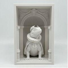 이구아나 (블루 이구아나)의 3D 프린트 북 누크 화이트 PLA 책장 인테리어