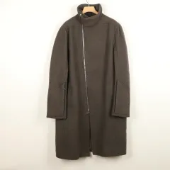 50 / Rick Owens リックオウエンス モリーノ 斜めボーダー ジップアップ コートのサムネイル