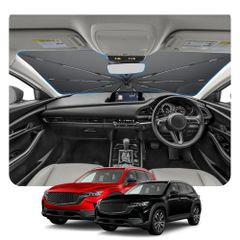 마쓰다 CX-30 DM계 2019년 10월?전용 우산형 선 쉐이드 2026 개량 cx30 프런트 선 쉐이드 [중봉 없음+끌어 끈 우산 무늬+흡반] 강화 10개 뼈 카셰드 액세서리 룸 미러 개방구 파트 차용 파라솔 7 완전 차광