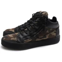 ジュゼッペザノッティ／Giuseppe Zanotti シューズ スニーカー 靴 ローカット メンズ 男性 男性用 コットン 綿 キャンバス レザー 革 オリーブ カーキ  62. RU6108JE GZ4 SNEAKER MAY LONDON サイドジップ のサムネイル