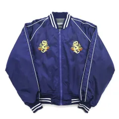 Japan Vintage 90s Souvenir Jacket BUGLE CLUB スカジャン M ネイビー 龍 刺繍のサムネイル
