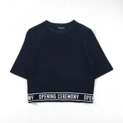 OPENING CEREMONY リブロゴデザイン クロップド Tシャツ S ネイビー コットン 日本製のサムネイル