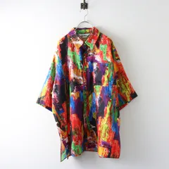 2023年 ロイスクレヨン アンドエルシー Lois CRAYON &ellecy アブストラクトシャツ M レッド／絵の具 アートデザイン【2400015076638】のサムネイル