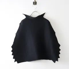 ミーイッセイミヤケ me ISSEY MIYAKE 変形 ギザプリーツ ハイネック ストレッチ プルオーバー ｜ブラック トップス【2400015083346】のサムネイル