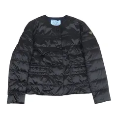 プラダ トライアングルロゴ ノーカラー ダウン ジャケット 29B831 レディース ブラック PRADA【中古】 【アパレル・小物】のサムネイル