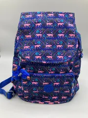 ★未使用★タグ付き Kipling シティパック シティ ジャングルモンキープリント バックパック ブルー/ピンクのサムネイル