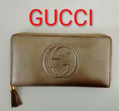 グッチ 長財布 ラブリーライン ラウンドジップ ゴールド ハート 308005