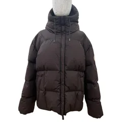 美品☆Pyrenex ピレネックス HARMONIE 2 ロゴワッペン・フード付 ZIP UP ダウンコート ダウンジャケット ブラウン 40 正規品 レディースのサムネイル