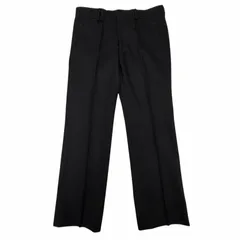 極美品▼HERMES エルメス ウール100% ステッチデザイン ノータック スラックス パンツ ブラック 44 イタリア製 正規品 メンズのサムネイル