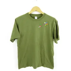 ニッチ niche. Tシャツ 丸首 半袖 刺繍 緑 カーキ M *A848のサムネイル
