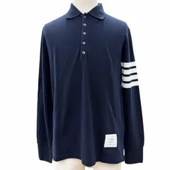 美品▼THOM BROWNE トムブラウン MJP137B-07976-415 Classic Pique 2003 4-Bar Polo 長袖ポロシャツ ダークネイビー 0 正規品 メンズのサムネイル