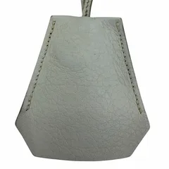 美品☆HERMES エルメス ヴィンテージ クロシェット チャーム レザー シルバー金具 ネックレス ライトブルー □F刻印 フランス製 箱付きのサムネイル