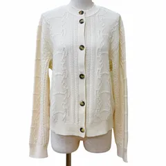 極美品★HERMES エルメス 22AW DC2H2707D6 朝の散歩 ウール カシミヤ混 ロゴボタン付 クルーネック ニット カーディガン 40 正規品 箱付のサムネイル
