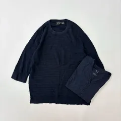 ARMANI EXCHANGE アルマーニ エクスチェンジ 七部袖 コットン ニット おまけ付き ヘンリーネック Tシャツ ネイビー 系 サイズ S 807-0050のサムネイル