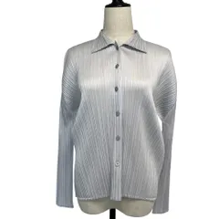 良品 PLEATS PLEASE プリーツプリーズ イッセイミヤケ ロングスリーブ シャツ ブラウス PP55-JJ105 サイズ3 グレー レディース 古着 中古 USEDのサムネイル
