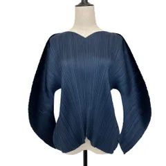 新品同様 24AW PLEATS PLEASE ISSEY MIYAKE プリーツプリーズ イッセイミヤケ WORMHOLE ロングスリーブ カットソー PP43JK511 3  ネイビー レディース 古着 中古 USEDのサムネイル