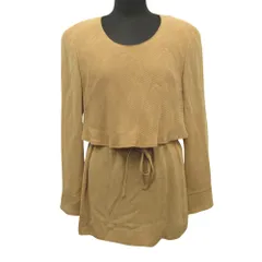 良品 YUKIKO HANAI ユキコハナイ チュニック カットソー シャツ リボンベルト 90's ヴィンテージ 9 ベージュ レディース 古着 中古 USEDのサムネイル