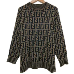 美品 FENDI フェンディ ズッカ ウールニットセーター ブラウン ブラック レディース 古着 中古 USEDのサムネイル