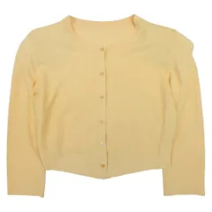 美品 FOXEY NEW YORK フォクシー ニューヨーク 15ss Cardigan Upper Standard アッパースタンダード ショート丈 カーディガン 38 黄 レディース 古着 中古 USEDのサムネイル