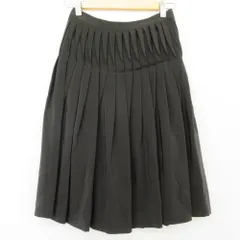 良品 VALENTINO ROMA ヴァレンティノ ローマ シルク100％ ひざ丈 プリーツスカート 38 ブラック レディース 古着 中古 USEDのサムネイル