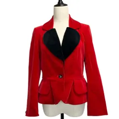 良品 Vivienne Westwood Red Label ヴィヴィアンウエストウッド レッドレーベル ベロア ラブジャケット サイズ3 レッド レディース 古着 中古 USEDのサムネイル