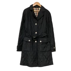 美品 DAKS ダックス パデッド キルティングコート サイズ42 ブラック レディース 古着 中古 USEDのサムネイル