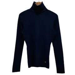美品 FOXEY BOUTIQUE フォクシーブティック カシミヤシルク タートルネック ハイゲージ ニット セーター 38 ネイビー レディース 古着 中古 USEDのサムネイル