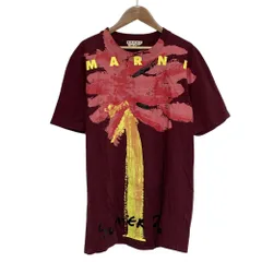 美品 MARNI マルニ ロゴ パームツリープリント 半袖 Tシャツ カットソー サイズ50 ボルドー メンズ 古着 中古 USEDのサムネイル