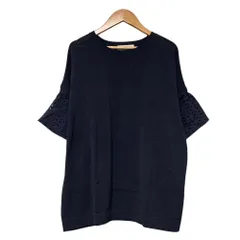 美品 zucca ズッカ 袖レース切替 サマーニット ZU21KM156 M ネイビー レディース 古着 中古 USEDのサムネイル