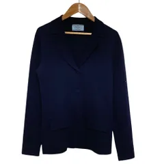 美品 PRADA プラダ ウール ニットジャケット カーディガン サイズ40 ネイビー レディース 古着 中古 USEDのサムネイル