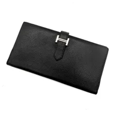 エルメス Hermès ベアンスフレ 長財布 ブラック 黒 レザー エプソン シリアル有 2018年製 正規品 鑑定済み メンテナンス済みのサムネイル