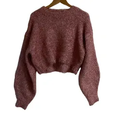 美品 23AW CADUNE カデュネ キラキラフェザーニット セーター サイズ38 ピンク レディース 古着 中古 USEDのサムネイル