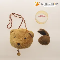 ■ ピンクハウス PINK HOUSE 顔くまポシェット うさぎブローチ 2点セット まとめ売り チャーム ぬいぐるみ ポーチ クマ ウサギのサムネイル