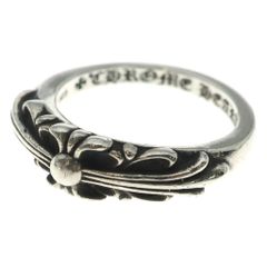CHROME HEARTS (크롬 하트) BABY CLASSIC 베이비 클래식 플로럴 크로스 링 실버 BCA338