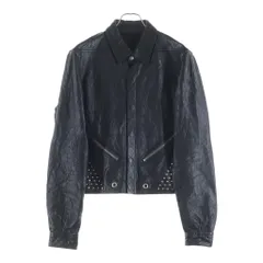Rick Owens (リックオウエンス) 26SS Studded Diagonal Zip Leather Jacket スタッデッド ダイアゴナル ジップ レザー ジャケット ブラック RR01F2742 LBEES6 RR01F2742 LBEES6のサムネイル
